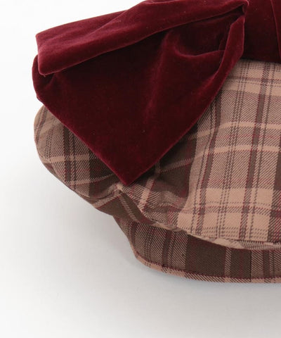 Tartan Plaid Ribbon Beret