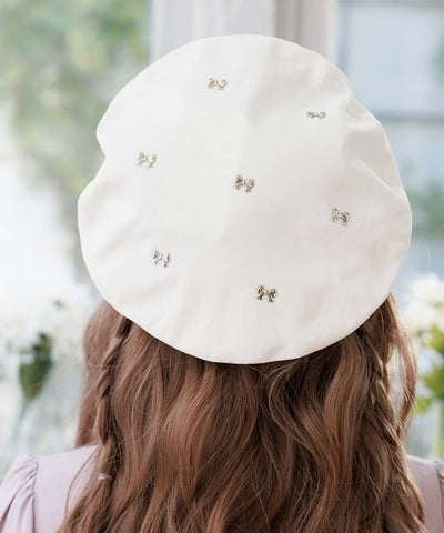 Ribbon Parts Denim Beret