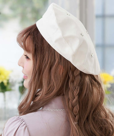 Ribbon Parts Denim Beret