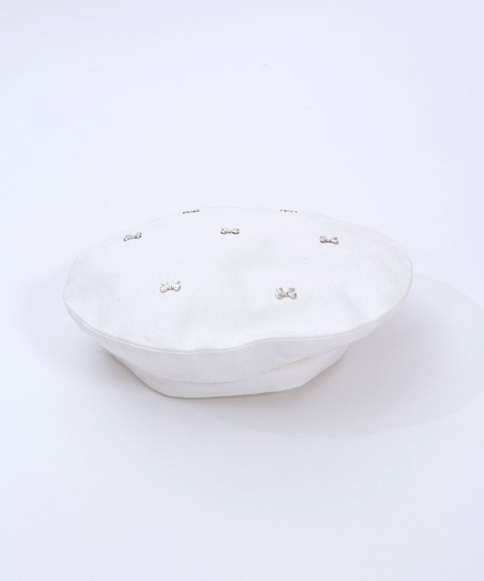 Ribbon Parts Denim Beret