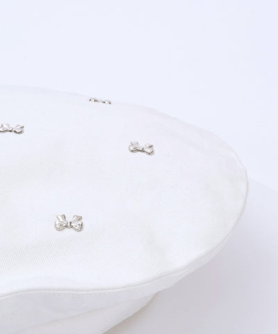 Ribbon Parts Denim Beret