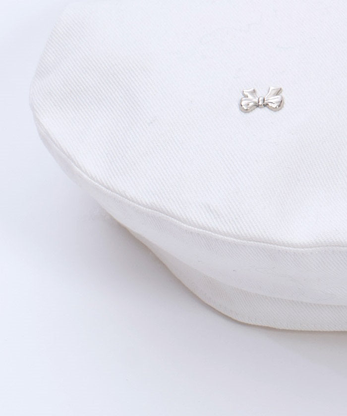 Ribbon Parts Denim Beret