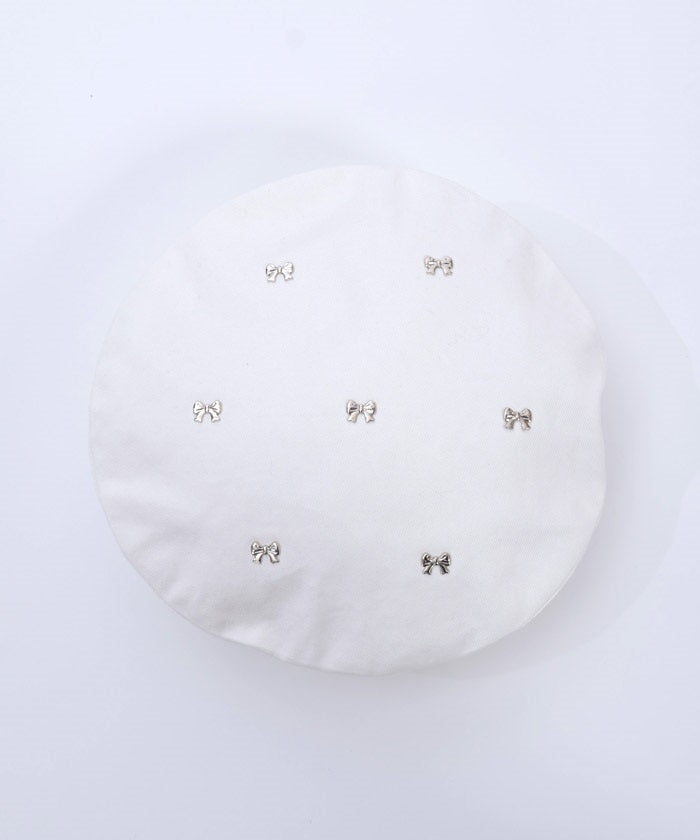 Ribbon Parts Denim Beret