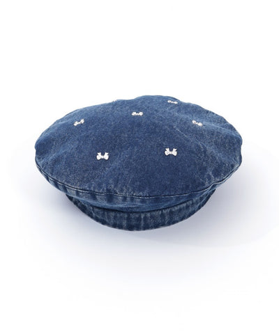 Ribbon Parts Denim Beret