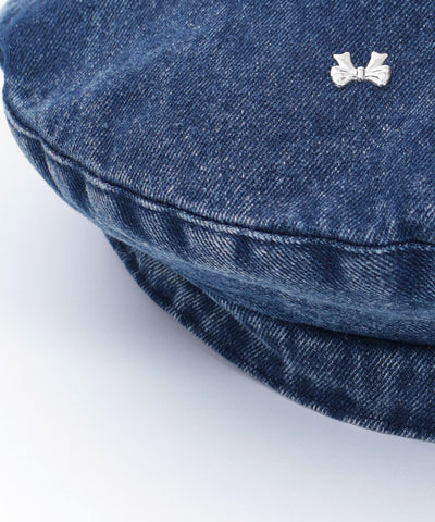 Ribbon Parts Denim Beret