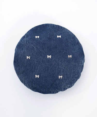 Ribbon Parts Denim Beret