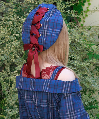 Tartan Plaid Ribbon Beret