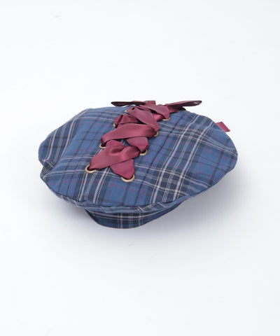 Tartan Plaid Ribbon Beret