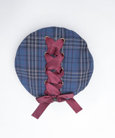 Tartan Plaid Ribbon Beret