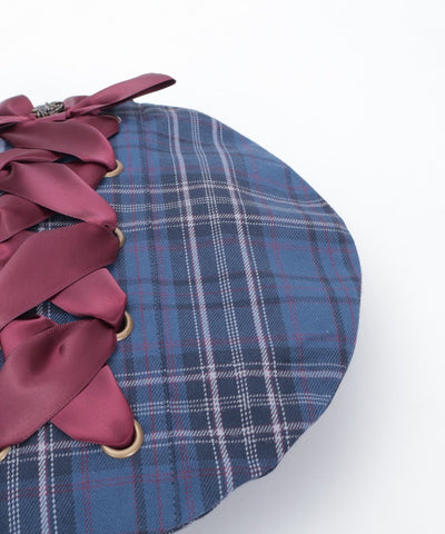 Tartan Plaid Ribbon Beret