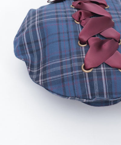 Tartan Plaid Ribbon Beret
