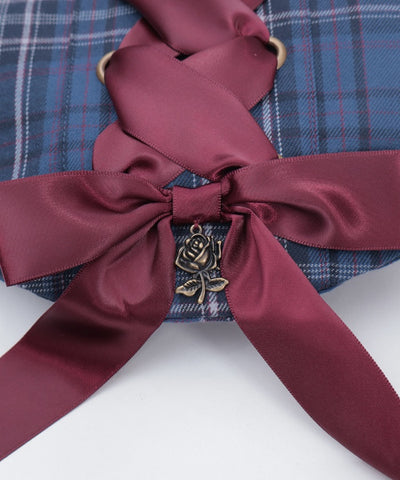 Tartan Plaid Ribbon Beret