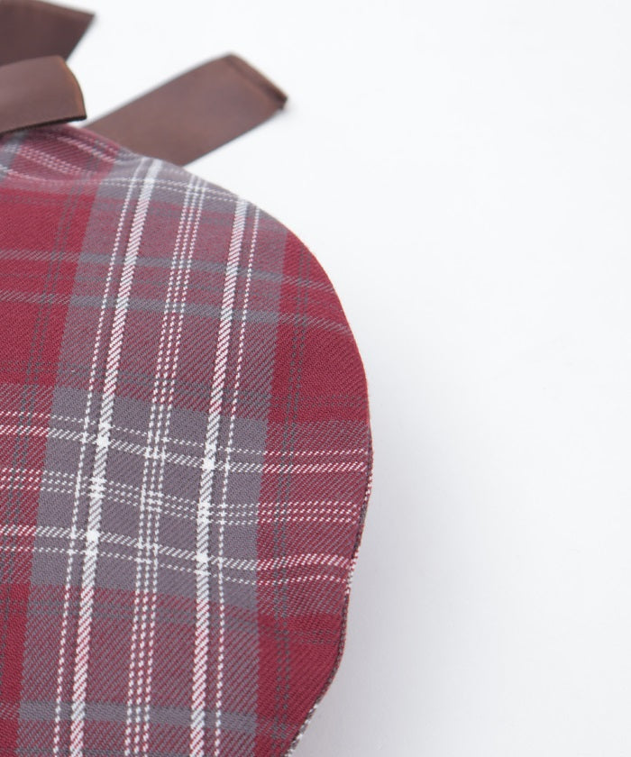Tartan Plaid Ribbon Beret