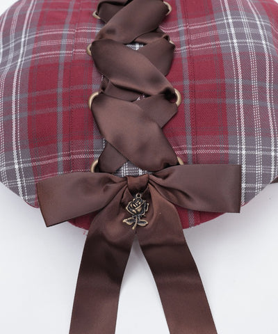 Tartan Plaid Ribbon Beret