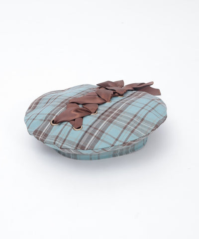 Tartan Plaid Ribbon Beret
