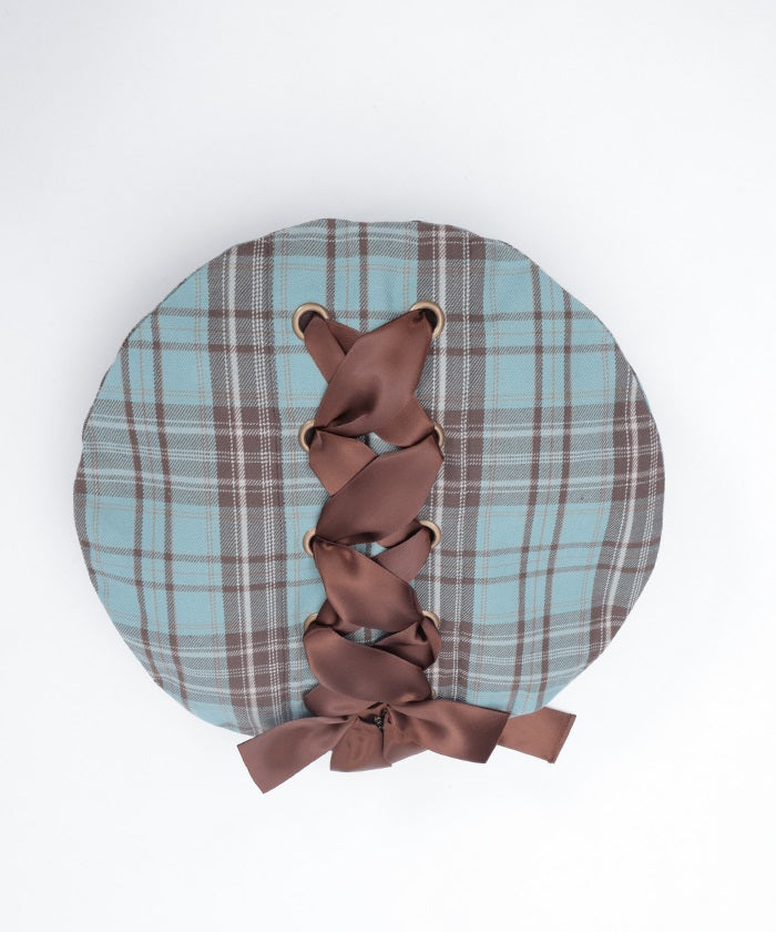 Tartan Plaid Ribbon Beret