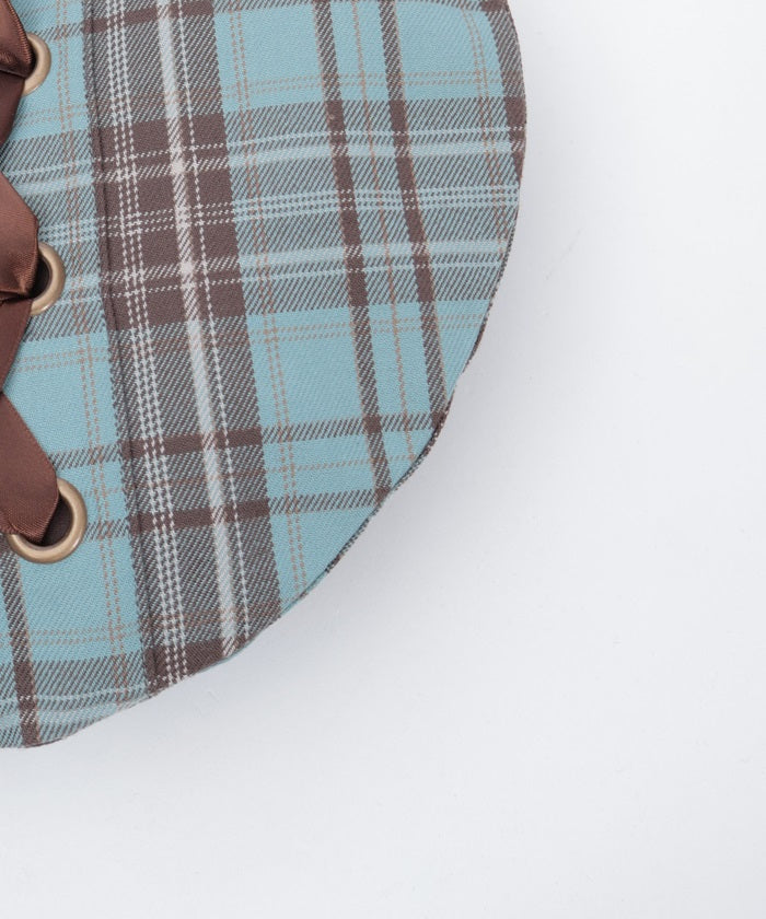 Tartan Plaid Ribbon Beret