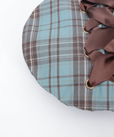 Tartan Plaid Ribbon Beret