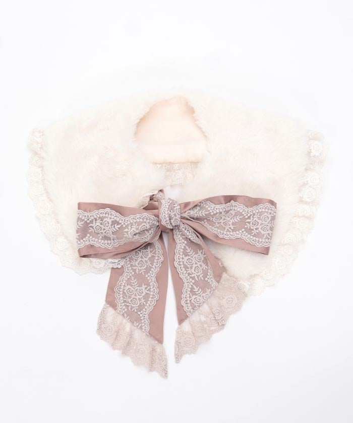 Ribbon Lace Fur Tippet