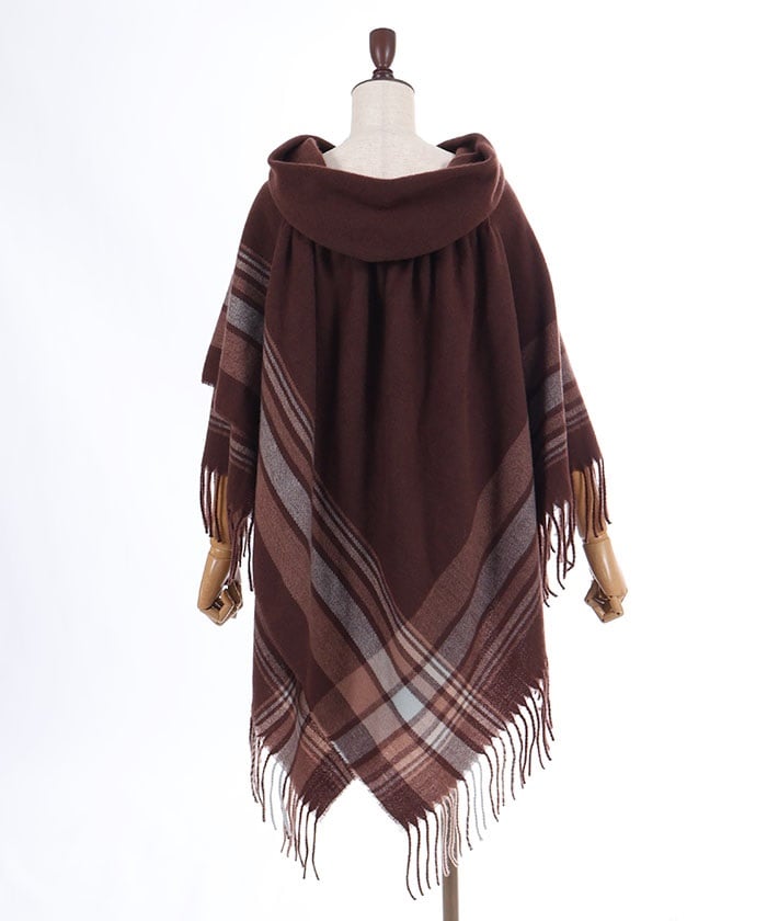 Side Line Check Poncho – axes femme from JAPAN