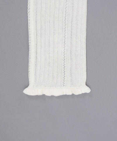 Ribbon Rose Knit Arm Warmers