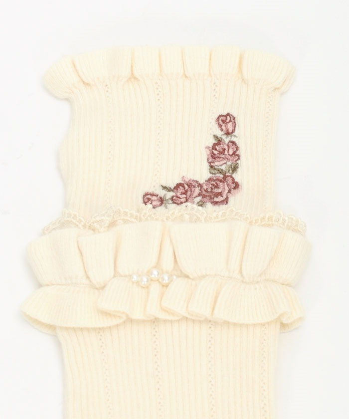 Rose Embroidery Arm Warmers