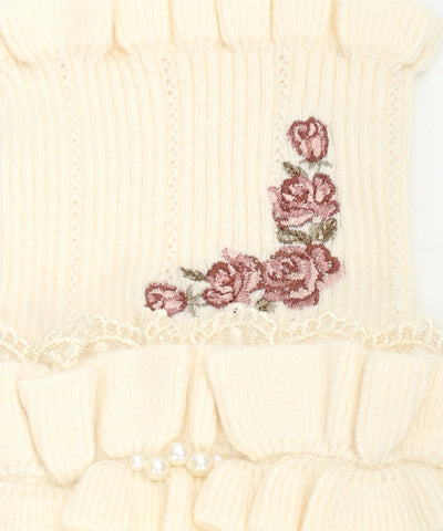 Rose Embroidery Arm Warmers