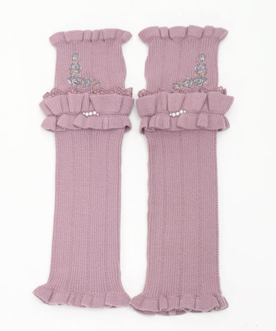 Rose Embroidery Arm Warmers