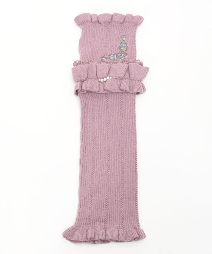 Rose Embroidery Arm Warmers