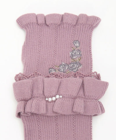 Rose Embroidery Arm Warmers