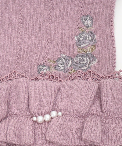 Rose Embroidery Arm Warmers