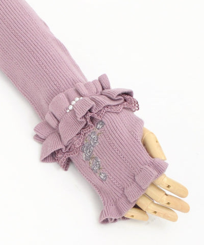 Rose Embroidery Arm Warmers