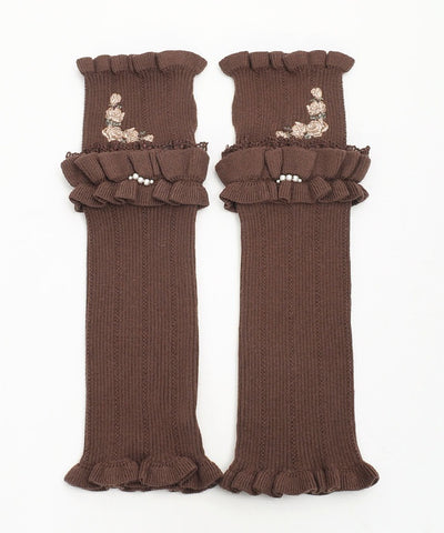 Rose Embroidery Arm Warmers