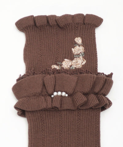 Rose Embroidery Arm Warmers