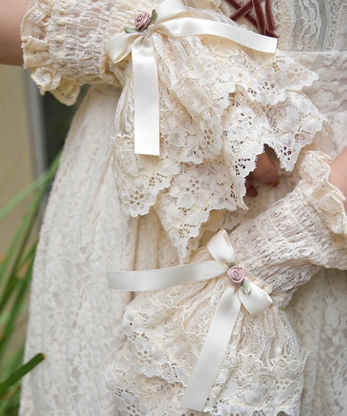 Rose Ribbon Lace Cuffs