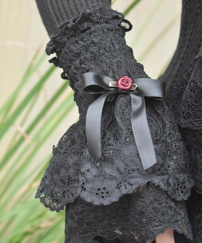 Rose Ribbon Lace Cuffs