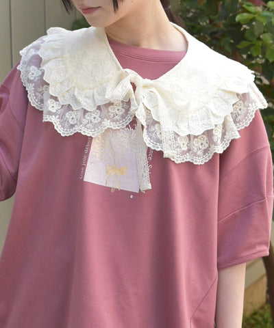 Lace Frill Round Fake Collar