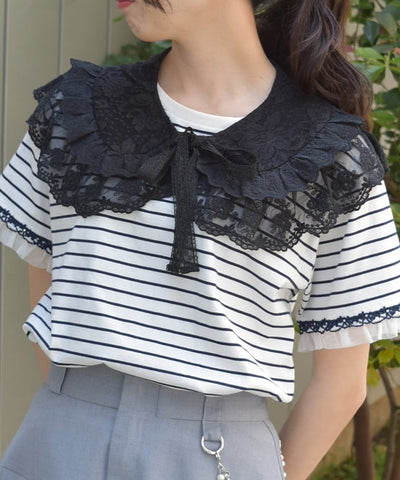 Lace Frill Round Fake Collar