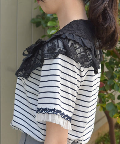 Lace Frill Round Fake Collar