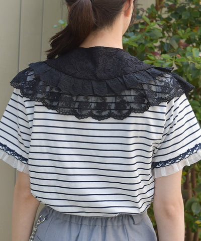 Lace Frill Round Fake Collar