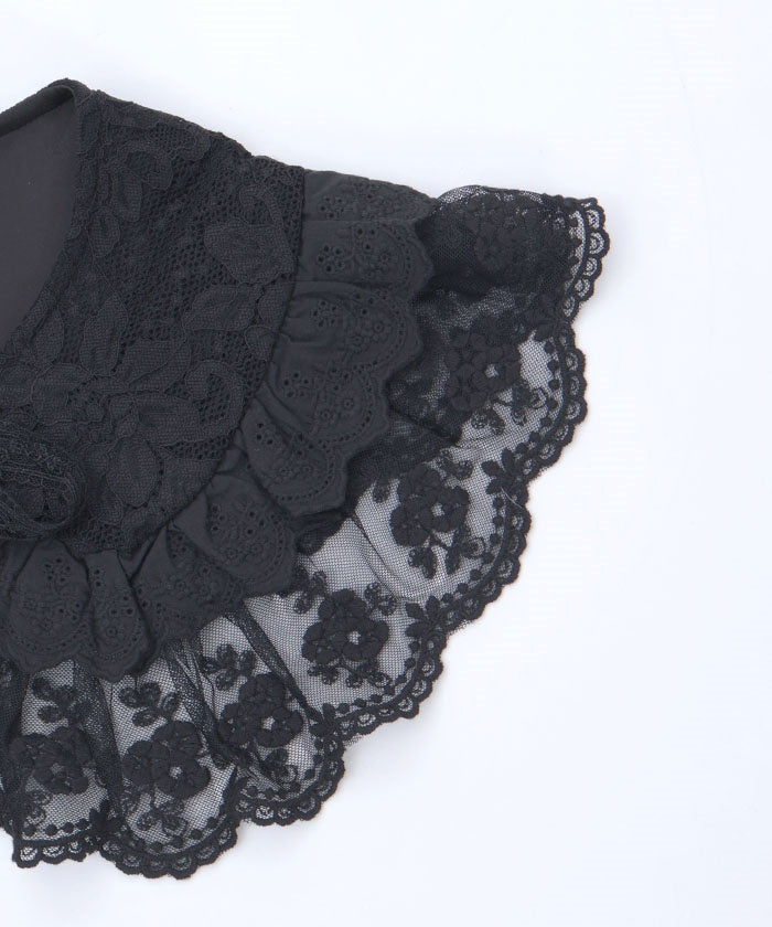 Lace Frill Round Fake Collar