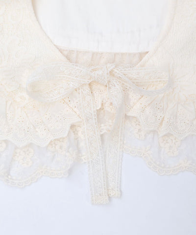Lace Frill Round Fake Collar