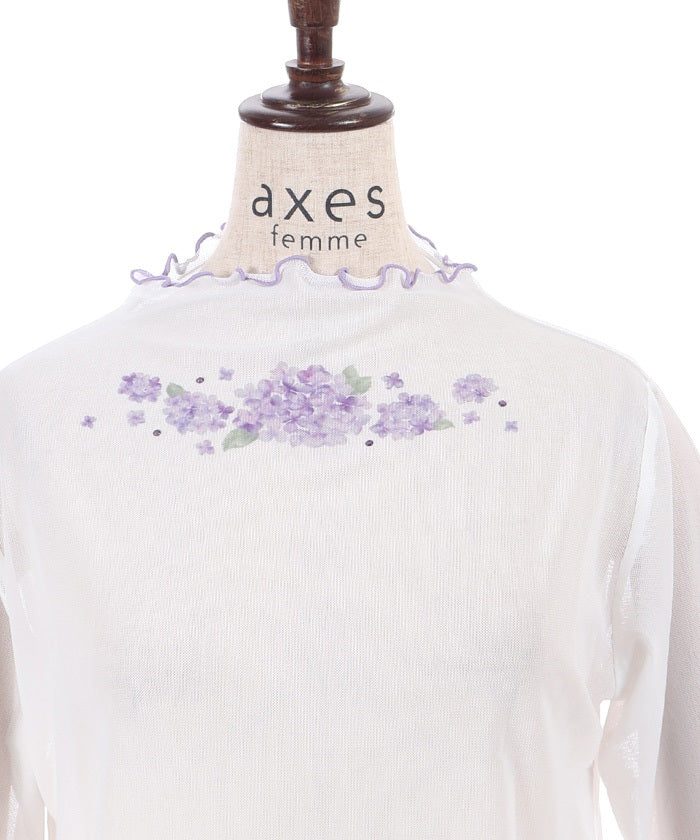 Hydrangea Print Sheer Inner – axes femme from JAPAN
