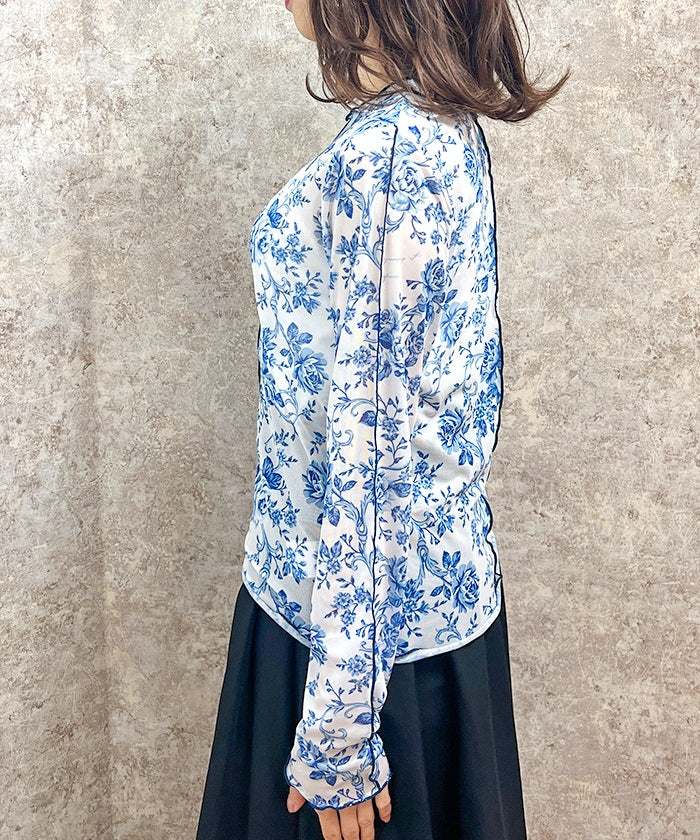 Flower Pattern Sheer Tops – axes femme from JAPAN