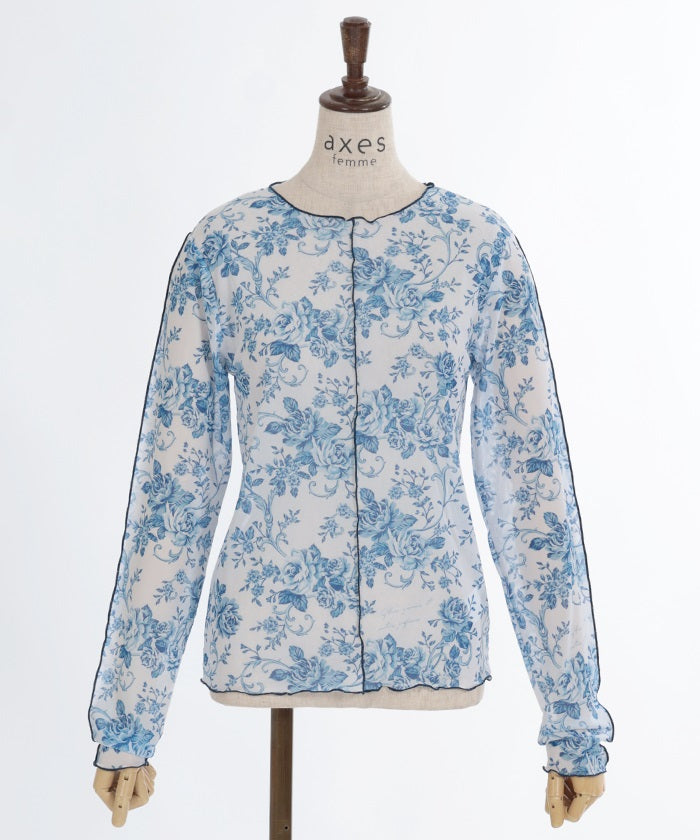 Flower Pattern Sheer Tops – axes femme from JAPAN
