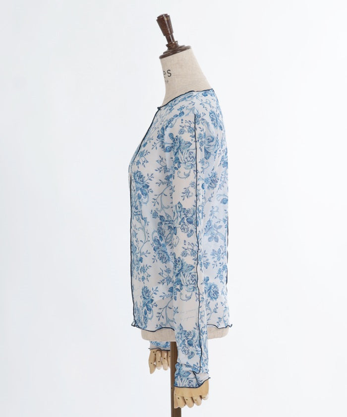 Flower Pattern Sheer Tops – axes femme from JAPAN