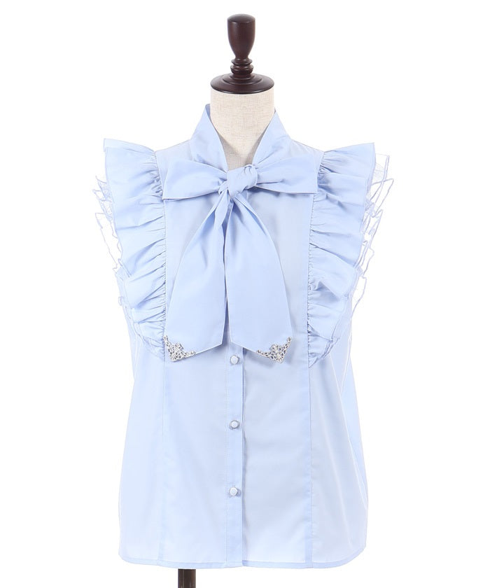 Tulle Frill Sleeveless Blouse – axes femme from JAPAN