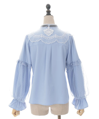 Embroidery Big Collar Blouse