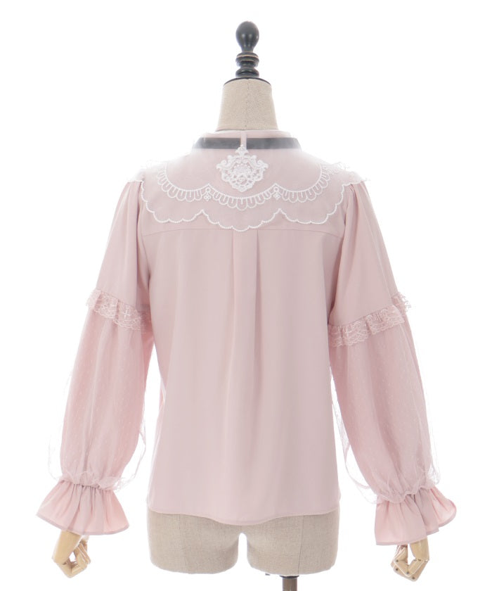 Embroidery Big Collar Blouse