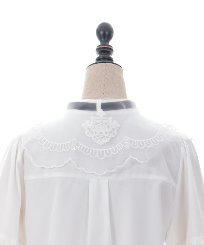 Embroidery Big Collar Blouse